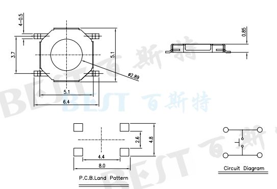 轻触开关TS-1187N